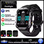 2026 New Rugged Military GPS Smart Watch Men Bluetooth Call Health Monitoring Sports 5ATM Waterproof Smartwatches Man Pk HT30