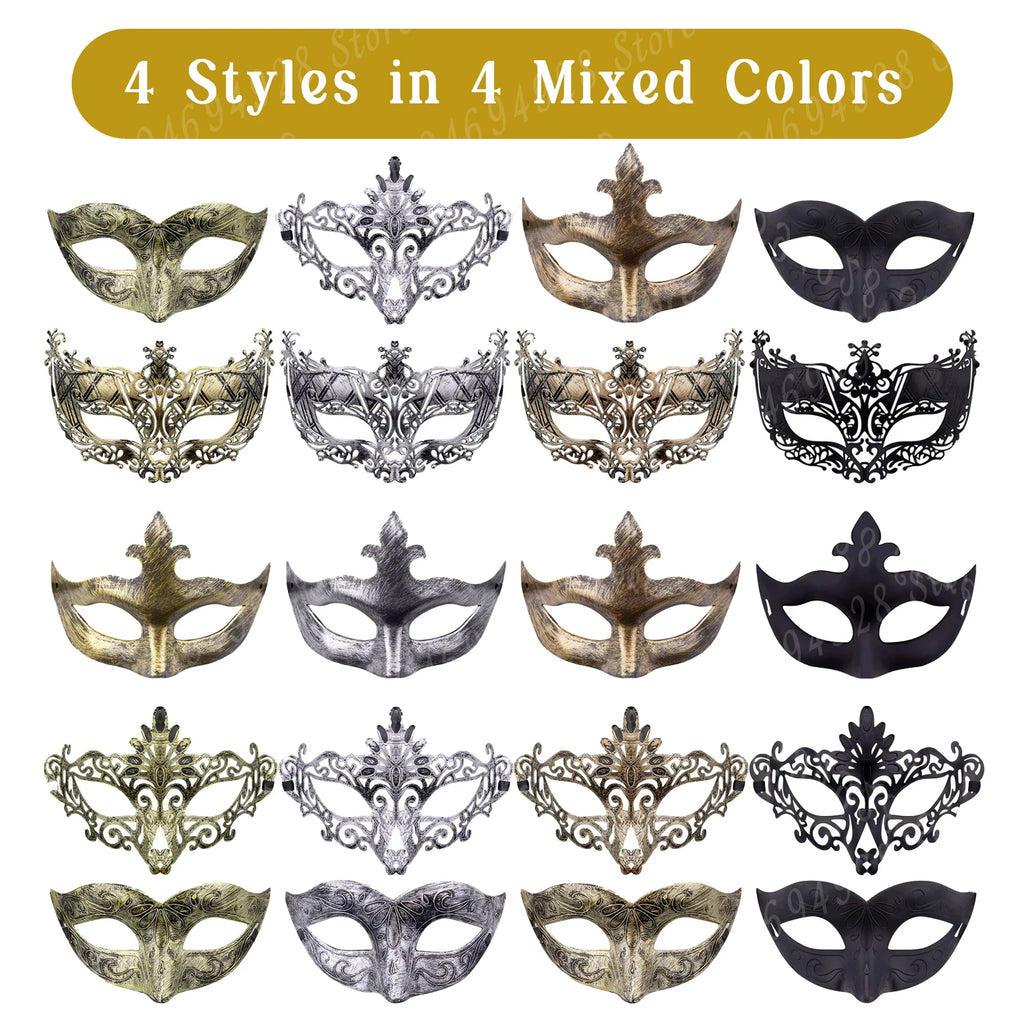 20-120Pcs Masquerade Masks Bulk Venetian Carnival Masks Vintage Antique Party Masks for Women Men Mardi Gras Prom Halloween