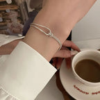 Silver Geometric Square Round Bead Bracelet For Women Personality Temperament Simple Hand Jewelry Party