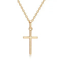 Fashion Christian Jesus Cross Necklaces Silver Color Long Chain Simple Pendants For Women Men Jewelry Gifts Dropshipping