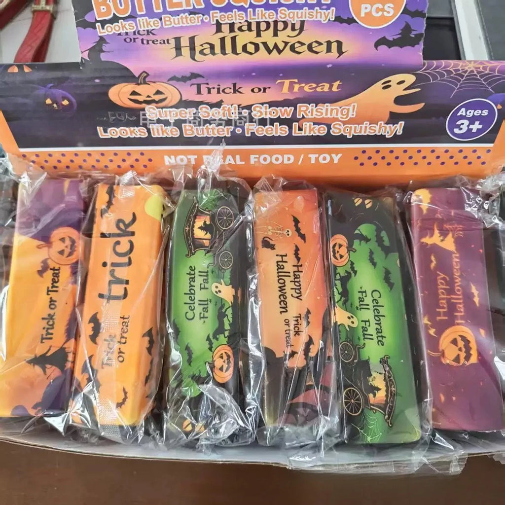 Halloween Slow Rising Butter Stick Squishy Toy Soft Wet Elastic Squeeze Toy Portable Stress Relief Fidget Toy for Anxiety