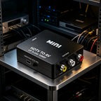 Black 1080P HDTV to AV RCA Converter Box Video Audio Composite Adapter Support CVBS LR for HDTV PC Projector