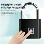 Smart Fingerprint Padlock Waterproof Fingerprint Keyless Door Lock Type C Rechargeable Security Padlock for House