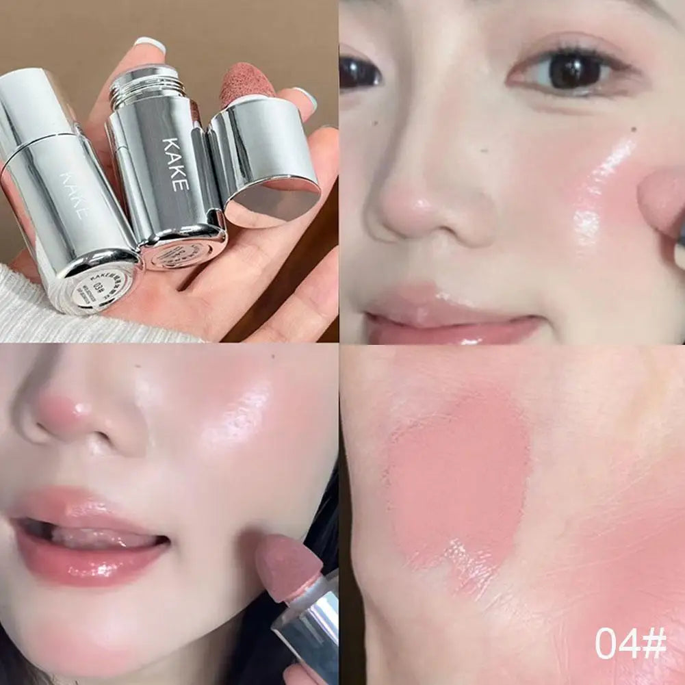 Velvet Liquid Blush Matte Sponge Head Blusher Natural Lasting Brighten Facial Contour Blush Tint Makeup