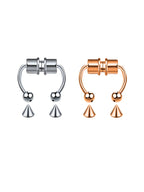 2Pcs or 5Pcs Magnet Nose Ring Stainless Steel Horseshoe Ring Nose Clip Non-pierced Nose Hoop Magnetic Nose Nail piercing nariz