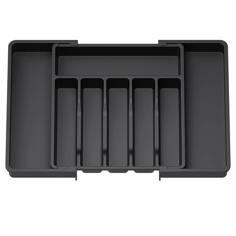UpgradedAdjustable Plastic Cutlery Drawer Organizer Divided Storage Tray Space Saving Holder for Kitchen Knives Spoons Tableware