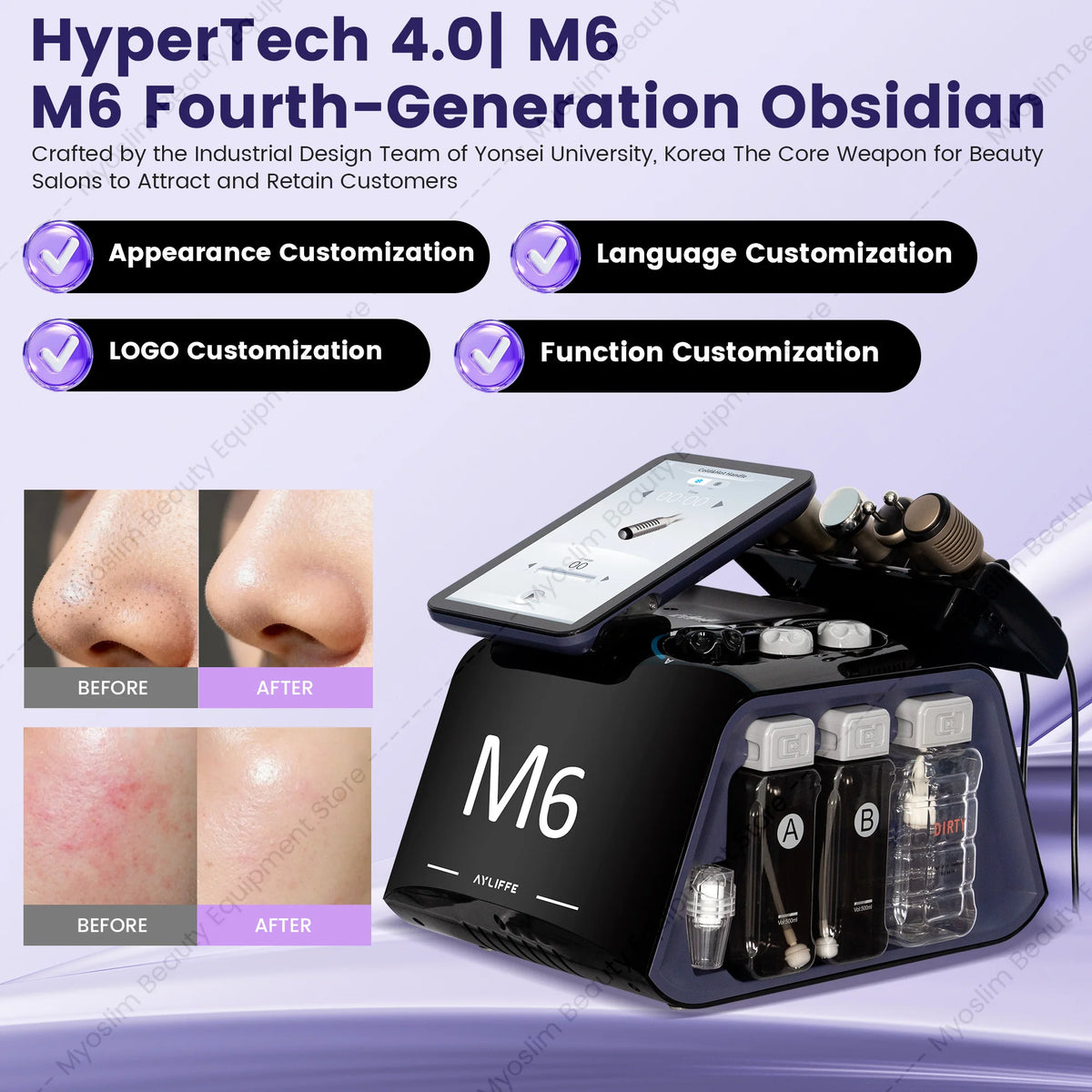 M6 Hydri Hydradermabrasion Skin Management Machine Facial Deep Cleansing Face Lifting Spa Salon Beauty Equipment
