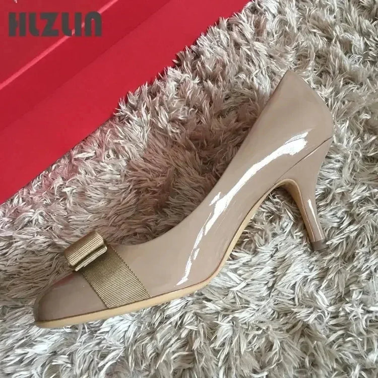 JP GPBD Ballet flats new leather round head shallow bow multifunctional single shoes women's leather bow bow design
