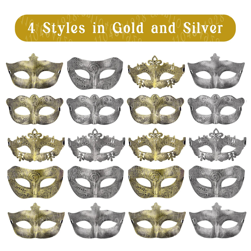20-120Pcs Masquerade Masks Bulk Venetian Carnival Masks Vintage Antique Party Masks for Women Men Mardi Gras Prom Halloween