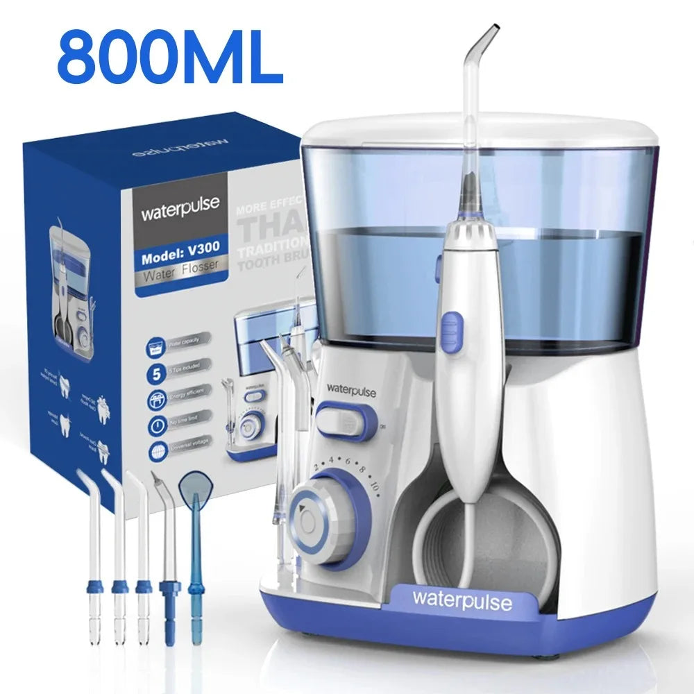 Electric Oral Irrigator with 5 nozzles Water Flosser for Teeth Mouth Washing Machine 800ML Water Tank Teeth Cleaner 10 levels