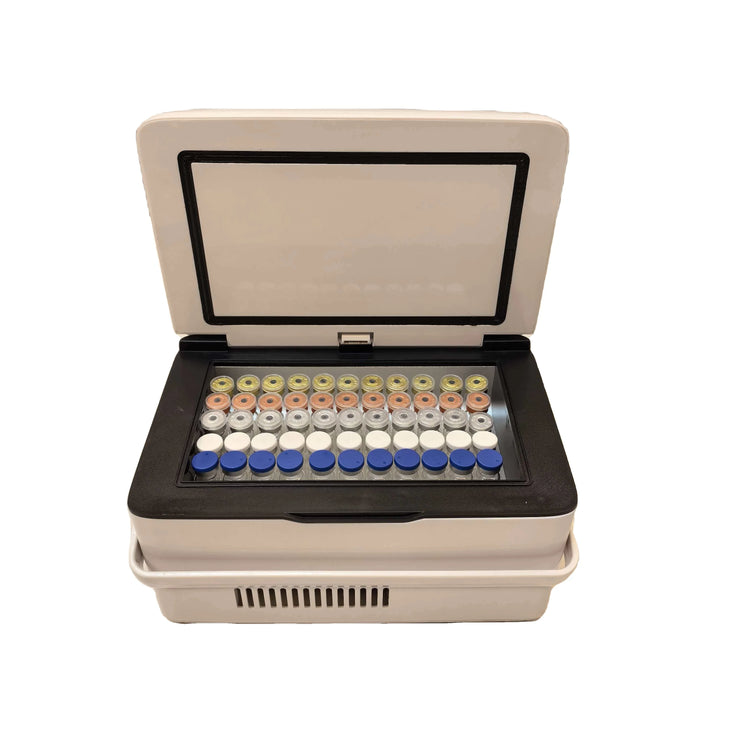 7800mAh 3ml 55 Vials Travel Cooler Peptide Fridge Mini Cosmetic Fridge 0-18 Degrees Medical Freezer Smart Peptide Refrigerators
