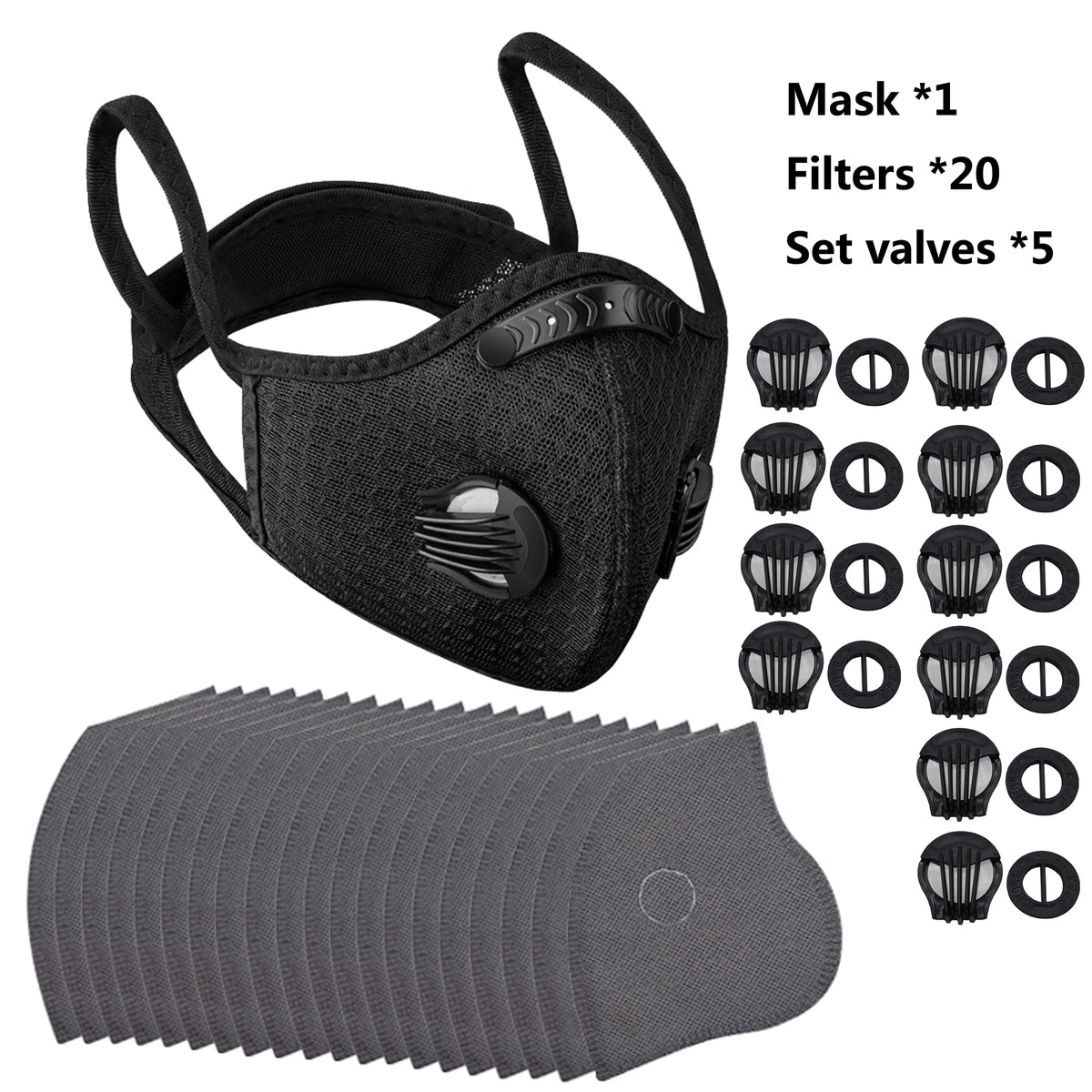 SHIZIWANGRI Cycling Face Mask Sport Washable Reusable with Filter Dust Mask Facemask for Men Bandana Actived Carbon Filters