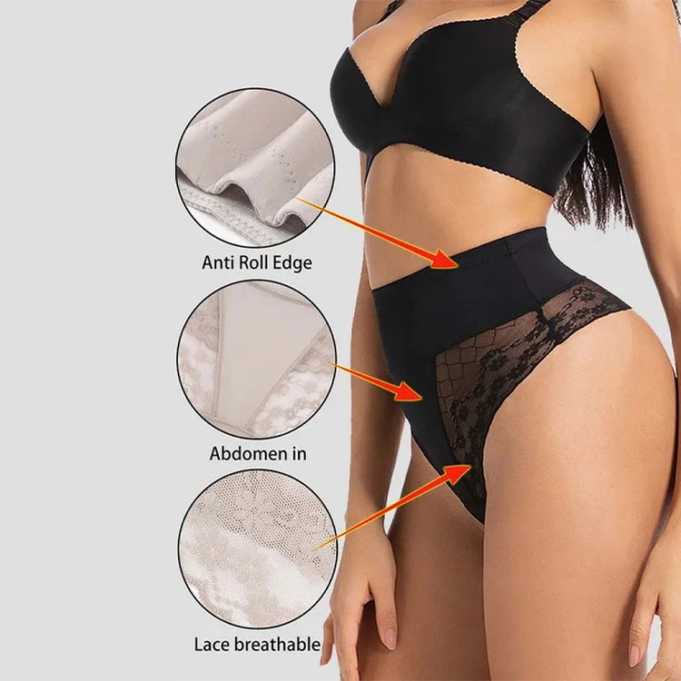 Women's Shapewear Thong Panties High Waist Flat Belly Butt Lifter Body Shaper Slimming Underwear Postpartum Belly Shaping Panty