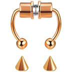 Women Fake Piercing Nose Ring Hoop Septum Piercing Nose Clip Rock HipHoop Stainless Steel Magnet Fashion Body Jewelry Wholesale