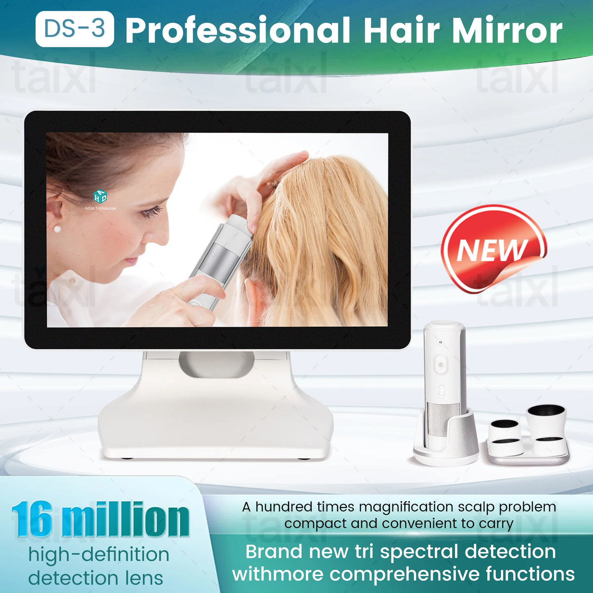 AISIA DS3 Hair Analyzer Mini Intelligent Access The Net Hair Detector Scalp Hair Follicle Analyzer AI Analysis Scalp Care Salon