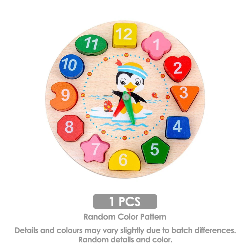 Wooden Montessori Toy Set,Educational Toys with Clock Puzzle,Early Learning Sensory Developmental Gift for Toddler Boys Girls