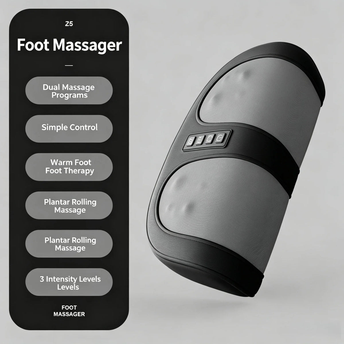 Compact Foot Massage Roller Machine Thermal Heating Rolling Massage Relieve Plantar Pain Fatigue Foot Care Massager