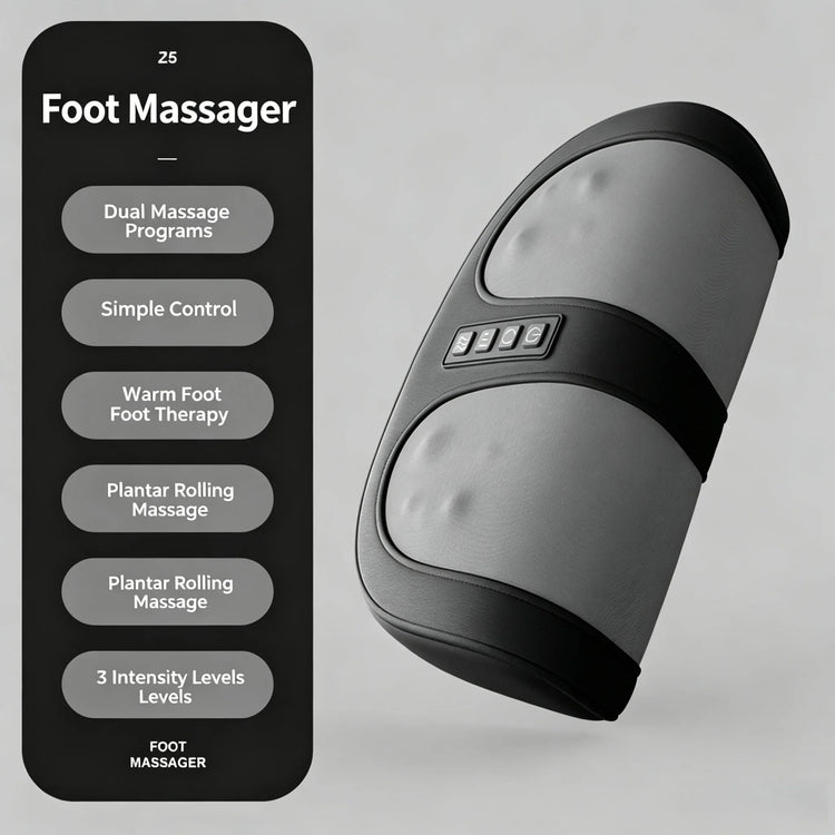 Compact Foot Massage Roller Machine Thermal Heating Rolling Massage Relieve Plantar Pain Fatigue Foot Care Massager