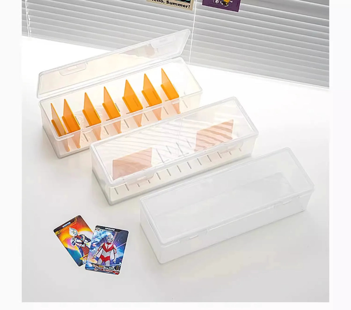 Clear Plastic Compartmentalized Organizer Box Holds 550+ Game Cards Storage Box With Adjustable Divider For Cards