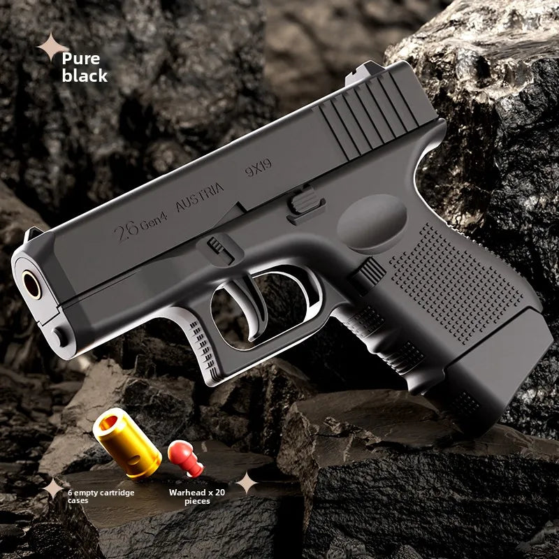 Shell Ejection Toy Gun Pocket Pistol Model Manual Burst Blaster Mechanical Shooting Game Toy Outdoor CS Toy Movie Prop