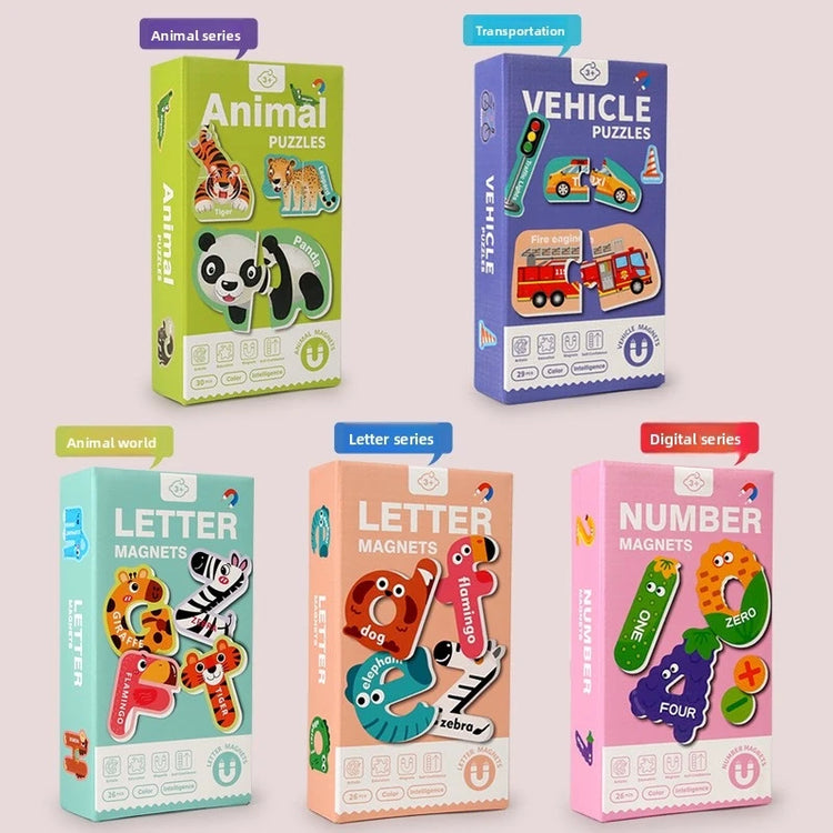 Refrigerator magnets for children's letter and , magnetic puzzles, Montessori early education educational toys for kindergarten