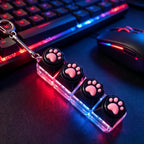 NEW LED Keyboard Keychain Fidget Toys Crystal Clicker Sensory Toy for Stress Relief Keyboard Keychain Fidget Toy for Adults Kids