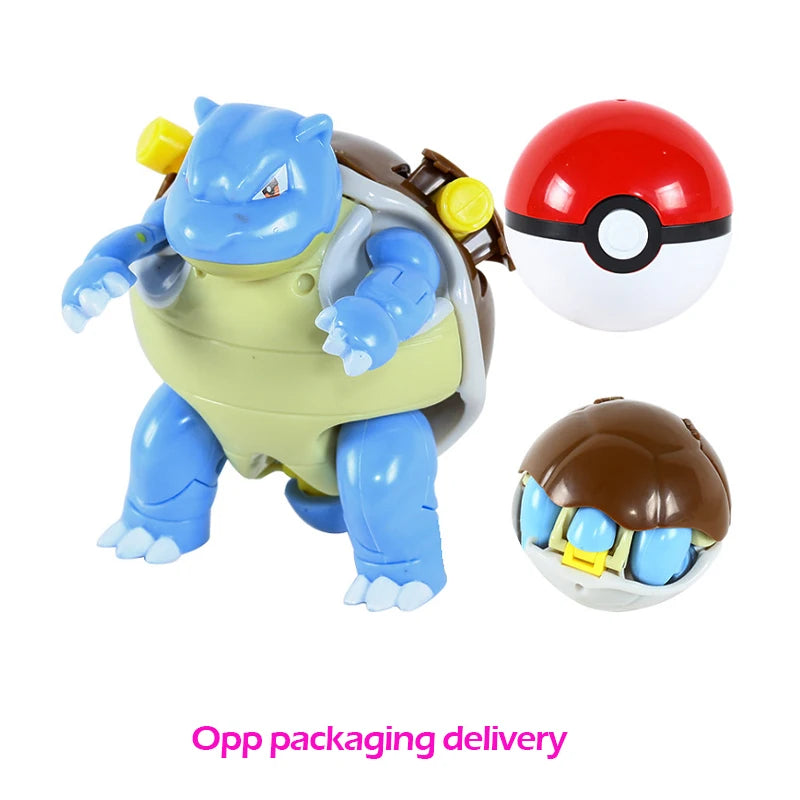 Figure Pokemon Pokeball transform Pikachu Charizard Venusaur Blastoise Mewtwo Gyarados Solgaleo Lunala Eevee poke ball toy gift