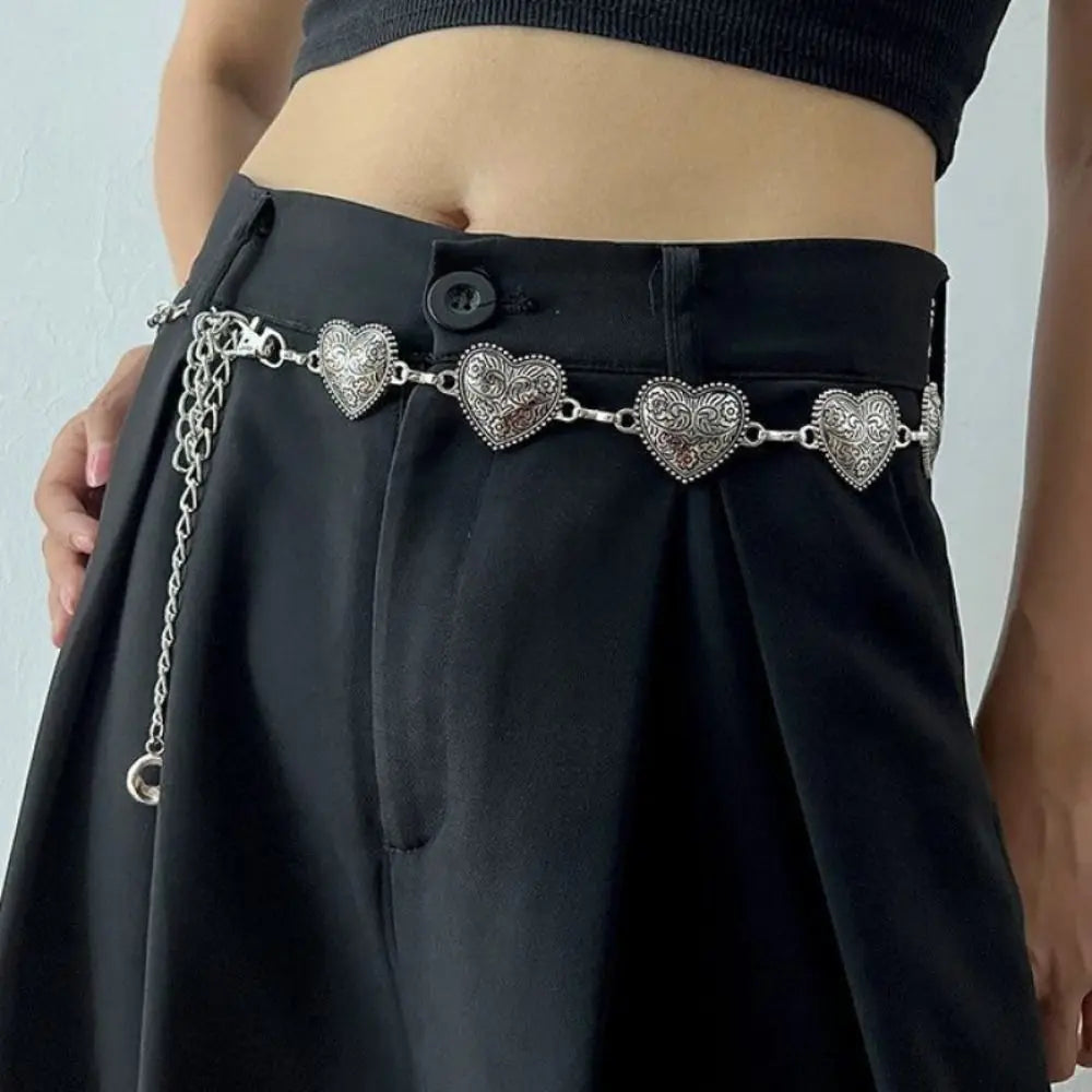 Retro Ethnic Style Waist Chain Metal Silver Bohemian Versatile Belt Dress Decoration Sweater Chain