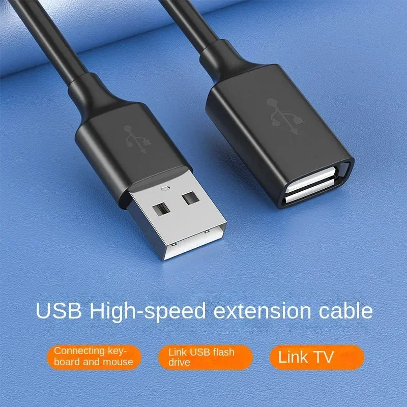 USB Extension Cable For Laptop TV SSD Mobile Hard Disk USB 2.0 Data Cable Male to Female Connector 0.5M/1M/1.5M/2M/3M