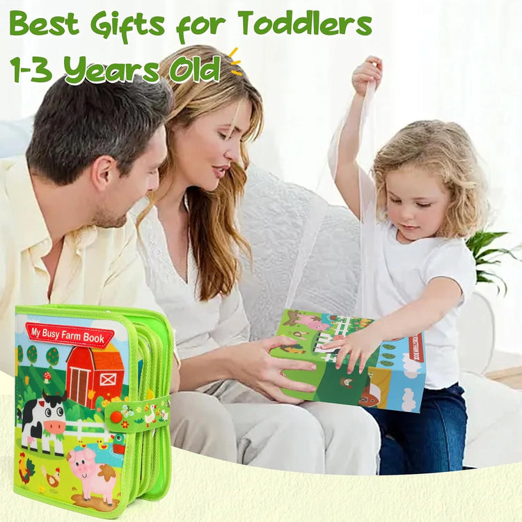 Baby Toys Busy Book for 1 2 3 Year Old, Toddlers Montessori Farm Busy Book