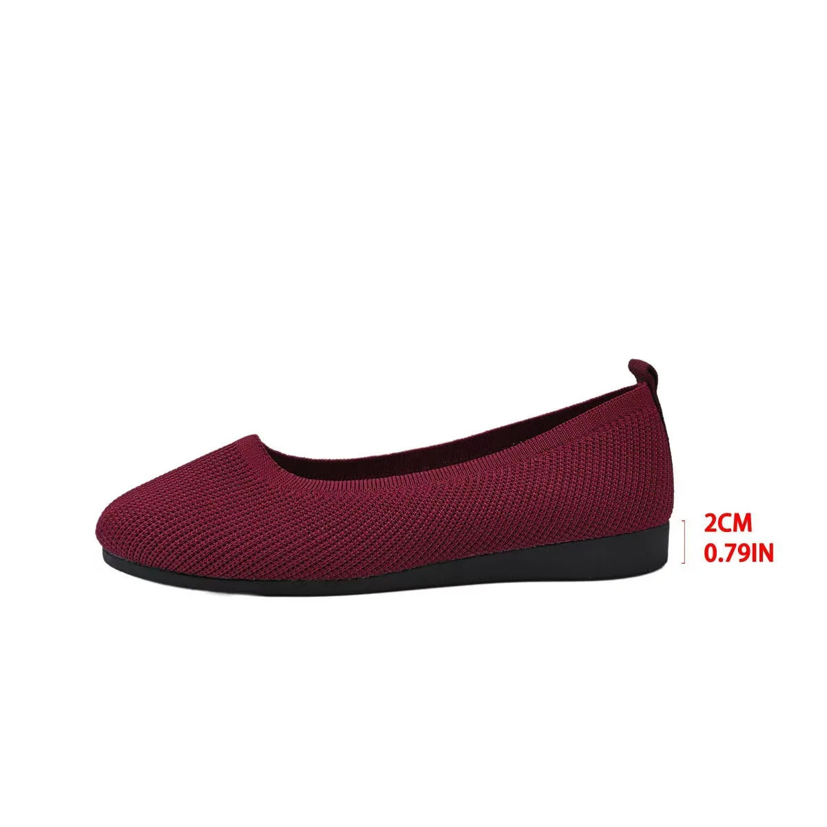 Women Round Toe Knitted Ballet Flats Breathable Slip on Flat Soft Sole Lightweight Casual Daily Walking Loafers Zapatos Mujer