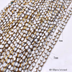 4x7mm 50pcs/lot Briolette Oval Glass Beads Plating Gold Color Crystal Glass Loose Spacer Beads For Beads for Jewelry Making DIY