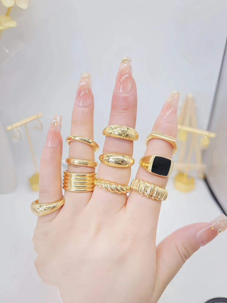 10PCS Fashion Retro Smooth Lrregular Waterdrop Opening Women's Ring Set, Creative Women's Ring Daily Wear Gift, Wholesale Availa