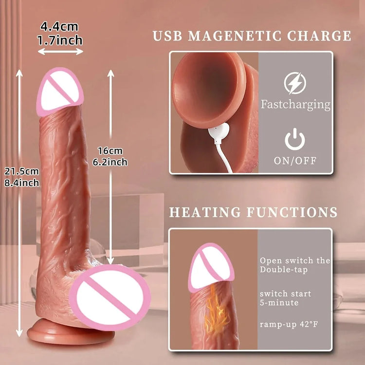 Thrust Dildo Licking Tongue Sex Toy with Heating And Vibration Mode Adult Women Toys Suitable for Vaginal Anal G-Spot Stimulator