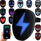Led Mask with App Control Programmable, Lighted Mask Gesture Control Face Transforming , Light up Halloween Mask For Adults
