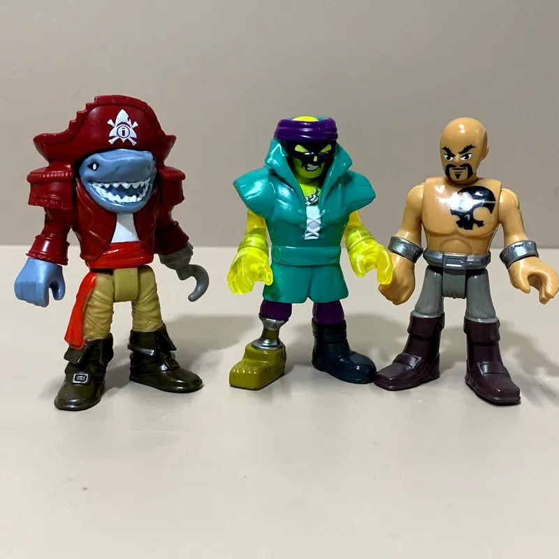 Set Imag-inext Pirate Adventures Shark Pirate Captain Hook Deckmate Ghost Blackbeards Figures 2.8'' Models Cake Topper Kid Toy