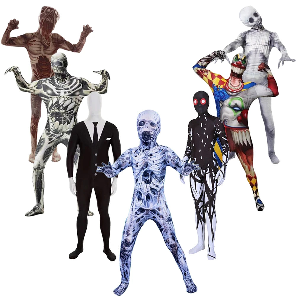 Halloween Kids Zombie Jumpsuit CostumeVampire Cosplay Outfit for Children's Ghost Festival & Stage PerformanceSpooky Party Drees