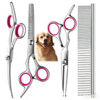 Safe and Precise Professional Pet Grooming Scissors with Round Head - Stainless Steel Dog Hair Shears for Effortless Trimming