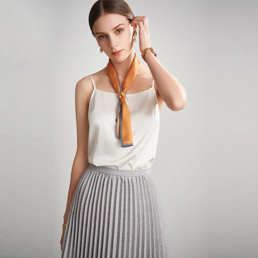 Basic Womens Mulberry Silk Tank Tops for Ladies Real Silk Camisole with Adjustable Straps