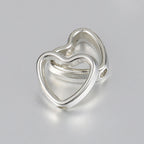 50pcs Heart Frame Wrapped Bead Double Stright Hole Spacers Loose Beads  for Jewelry Making DIY Findings