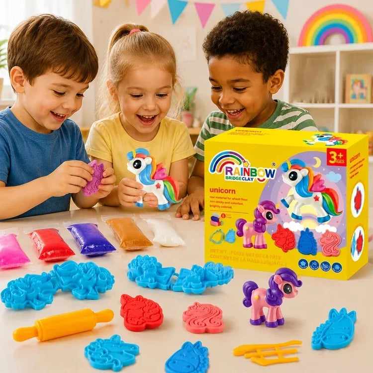Non-Toxic Color Dough Set Wheat Based Modeling Clay Toys with Molds DIY Unicorn Marine Life Plasticine Craft Kit Educational Toy