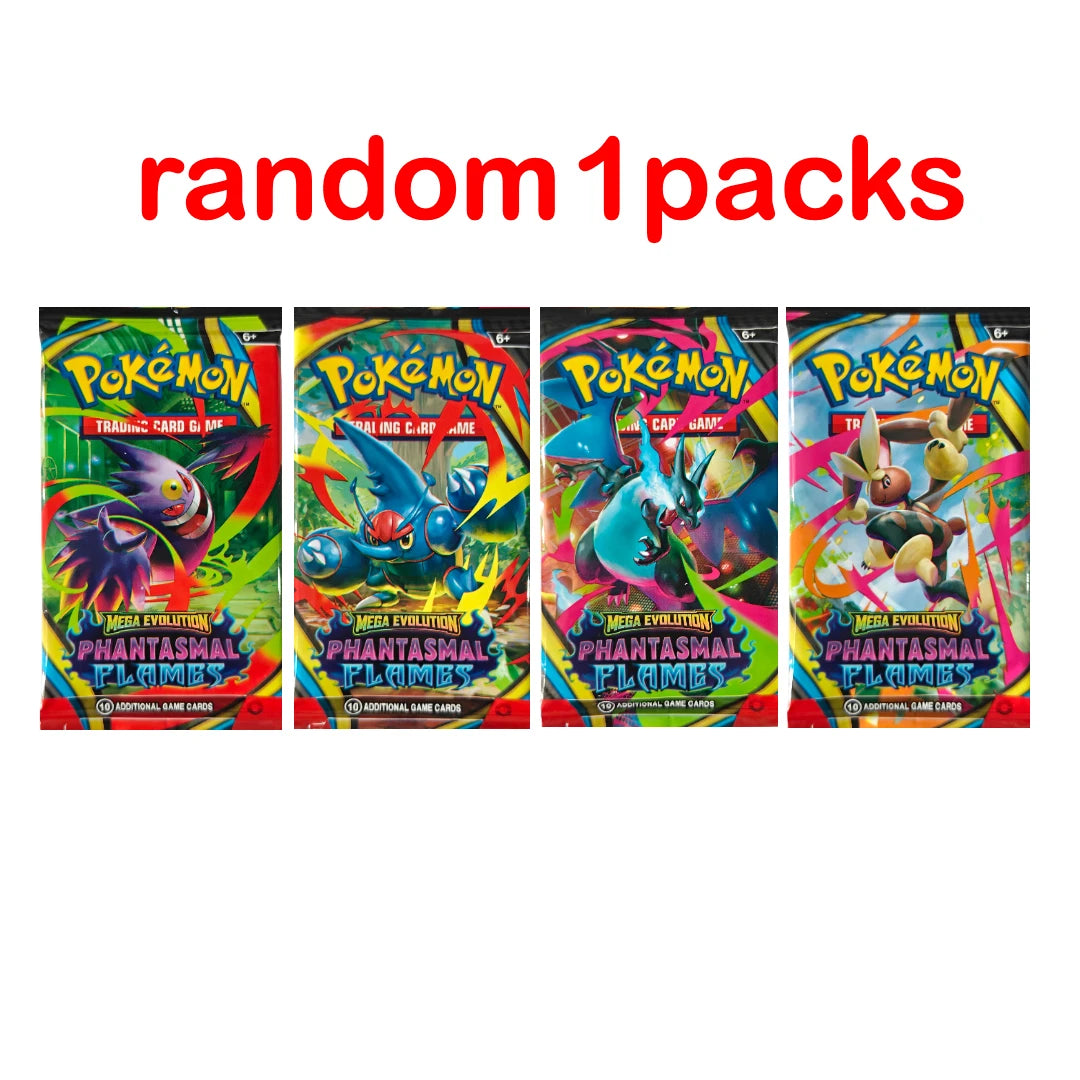 360PCS TCG Mega Evolution Phantasmal Flames Trading Card Gengar Heracross Lopunny Charizard X Anime Collectible Collection Gift