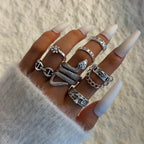 Docona Fashion Elegant Stacking Gold Colour Rings Geometric Design Ring Set Accessories Daily Festival Party Gifts 27910
