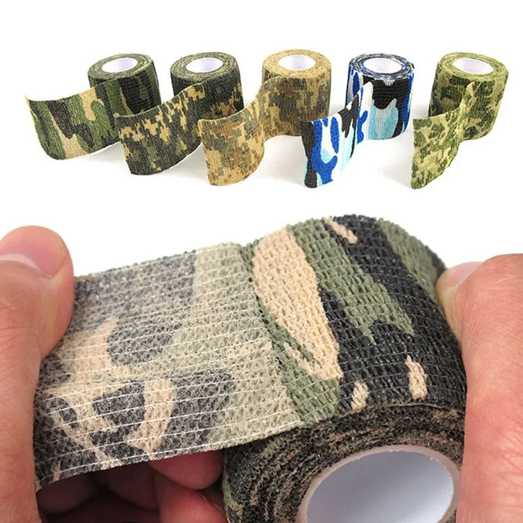 Tactical Camo Tape Hunting Self-Adhesive Wrap Stretch Bandage Outdoor Gear Concealment Cylindrical Object Protection Accessories