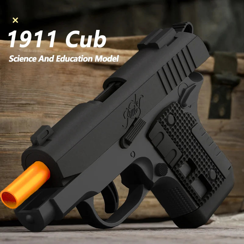 Pocket 1911 New Toy Gun Soft Bullet Gun Pistol [Upgraded Version Of Continuous] Continuous Bullet Change Shell Throwing Revolver