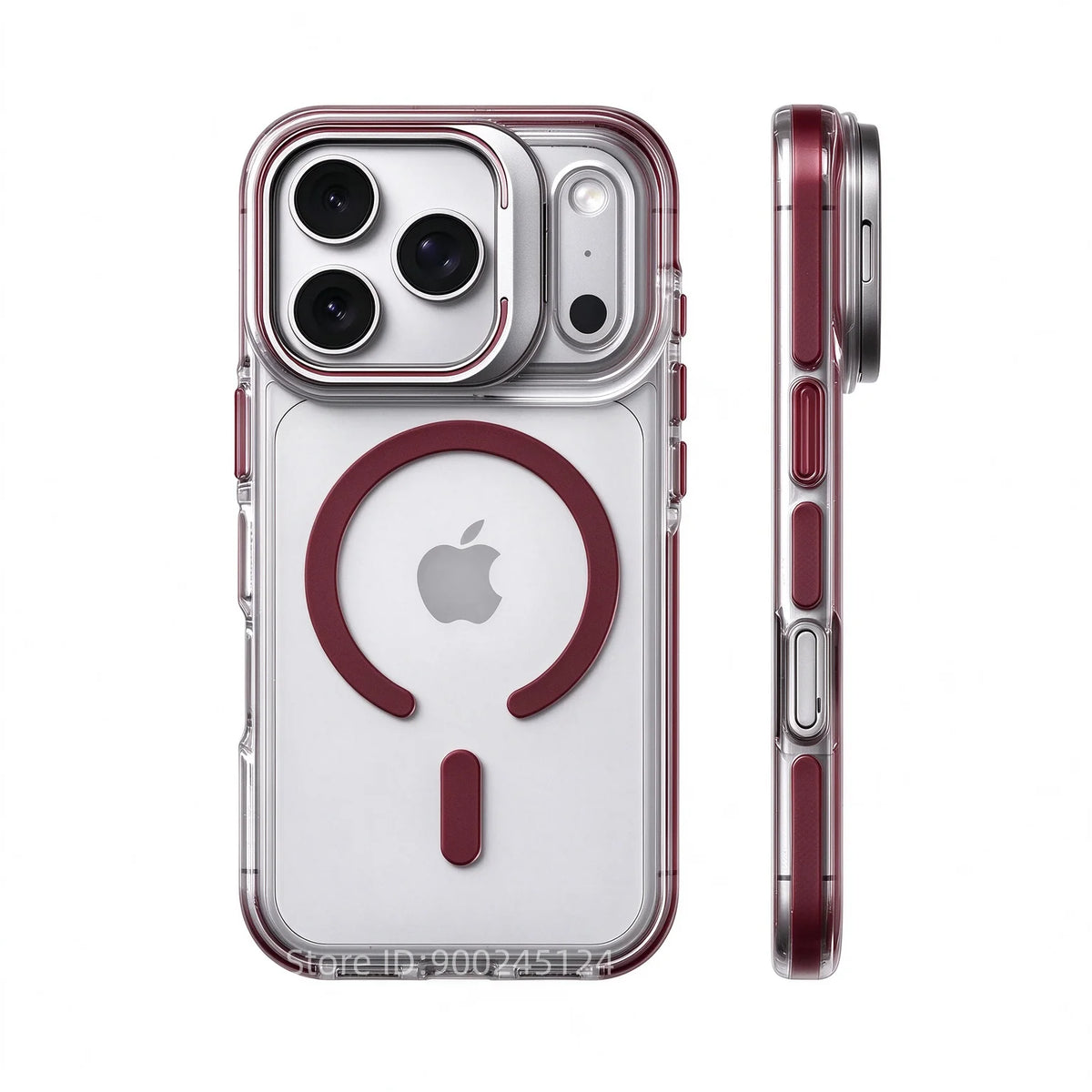 Luxury Magnetic Shockproof Clear Bumper Case for iPhone 17 18 Pro Max 16 15 14 13 12 Plus For Magsafe Lens Protect Stand Cover