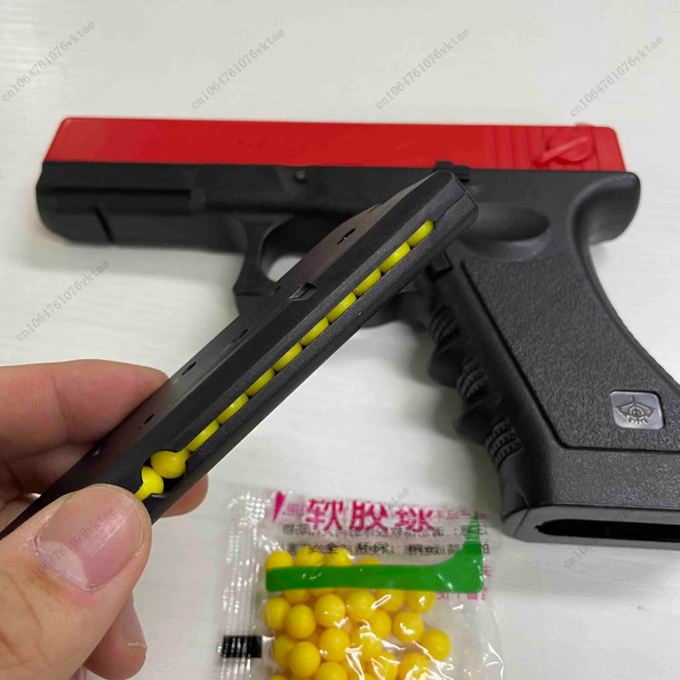 G17 Manual Pistol Lower Magazine Foam Soft Bullet Toy Gun Airsoft Launcher CS Shooting Games Weapons for Kids Boys Gift