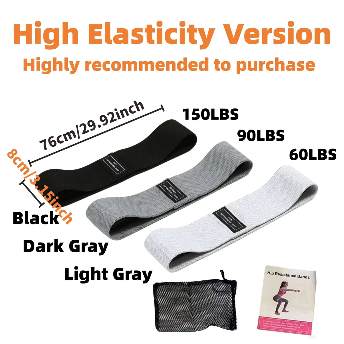 Basic Fabric Resistance Hip Booty Bands Glute Squat Circle Stretch Fitness Strips Loops Yoga Gym Equipment