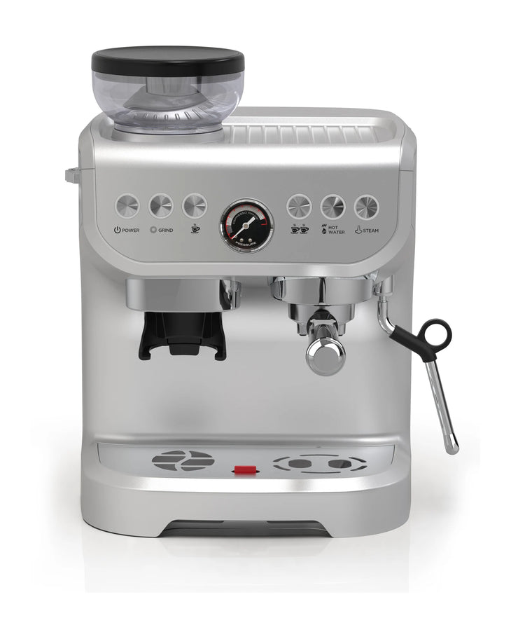220V Semi Automatic Espresso Coffee Machine  with Grinder Milk Frother Hot Water Electric Coffee Maker 15bar for Home cafe Latte
