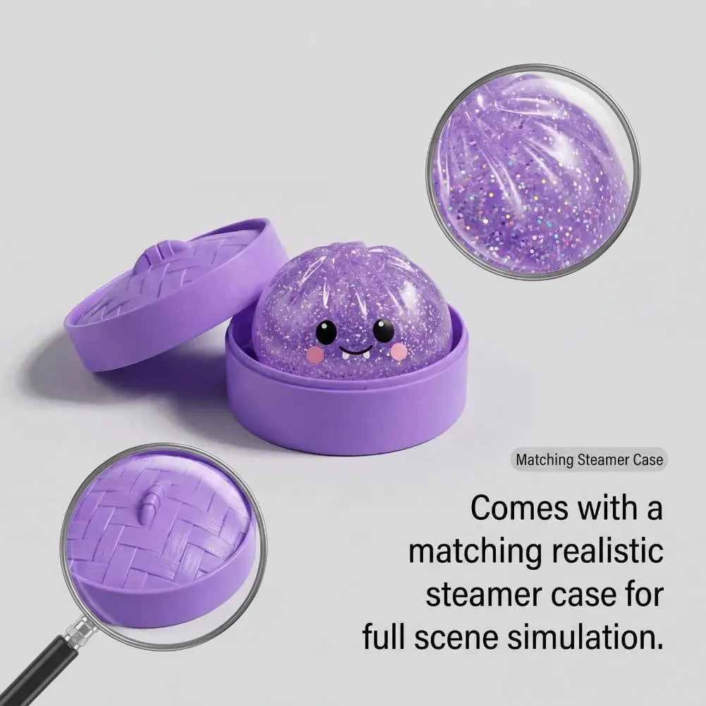 Soft Squishy Dumpling Toy With Steamed Box,Decompression Halloween Soft Squeeze Toy,Slow Rising Funny Sensory Toy Halloween Gift